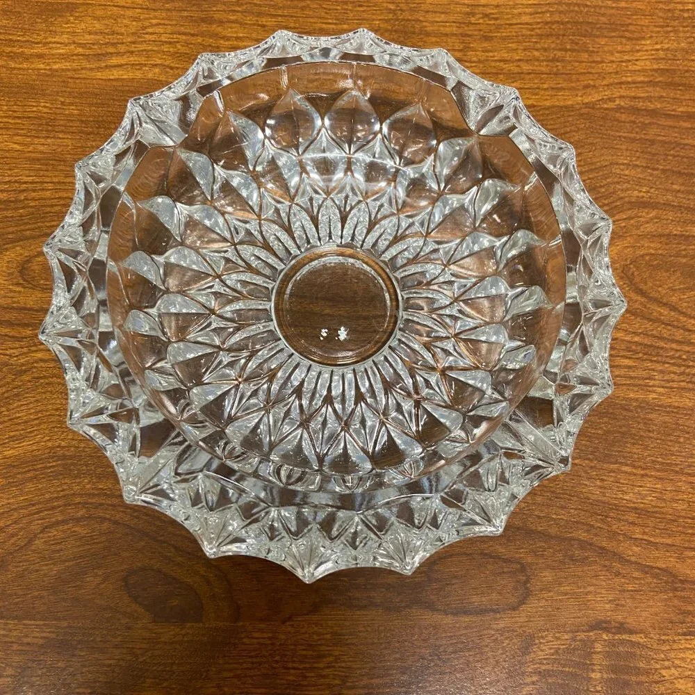 Vintage Glass Decorative Bowl - Elegant Crystal-Style Home Accent